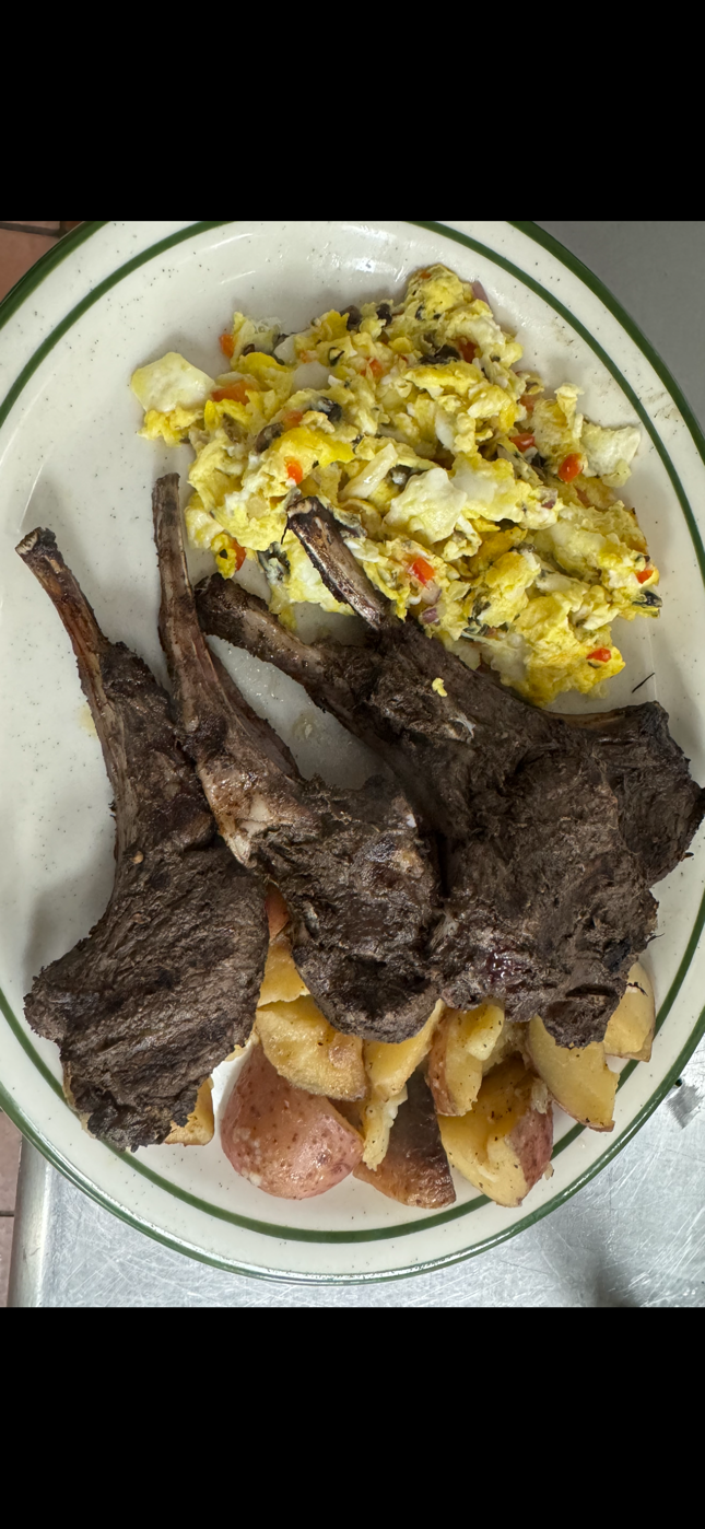 Lamb Chops Breakfast.