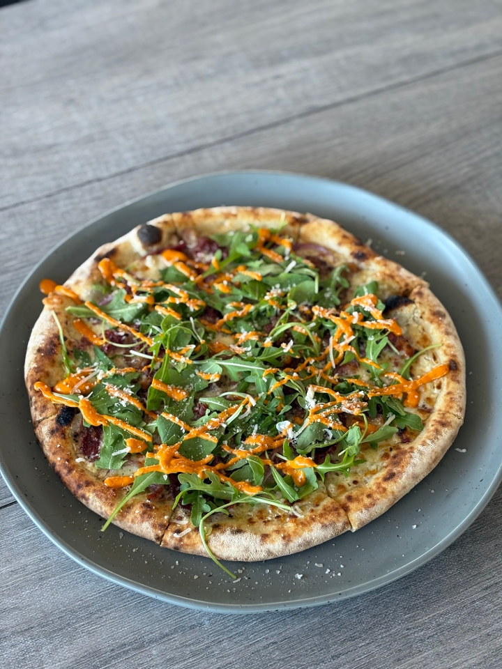 Pastrami & Provolone Pizza.