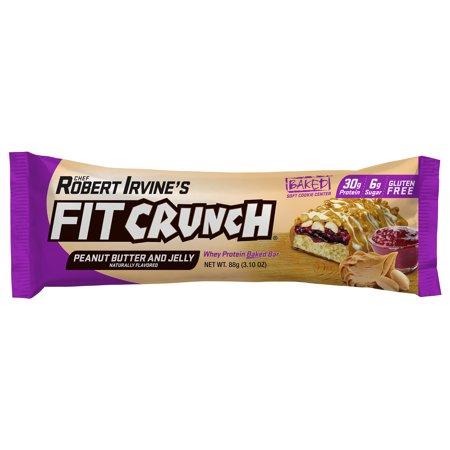 Chef Robert Irvine's FITCRUNCH Peanut Butter and Jelly, High Protein Baked Bar, 30g Protein, 3.1 Oz., 1ct.
