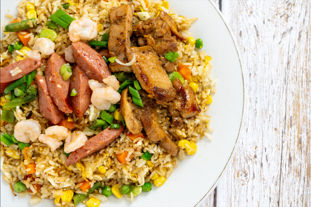 Mix-Chicken, Shrimp, Spam and Sausage.