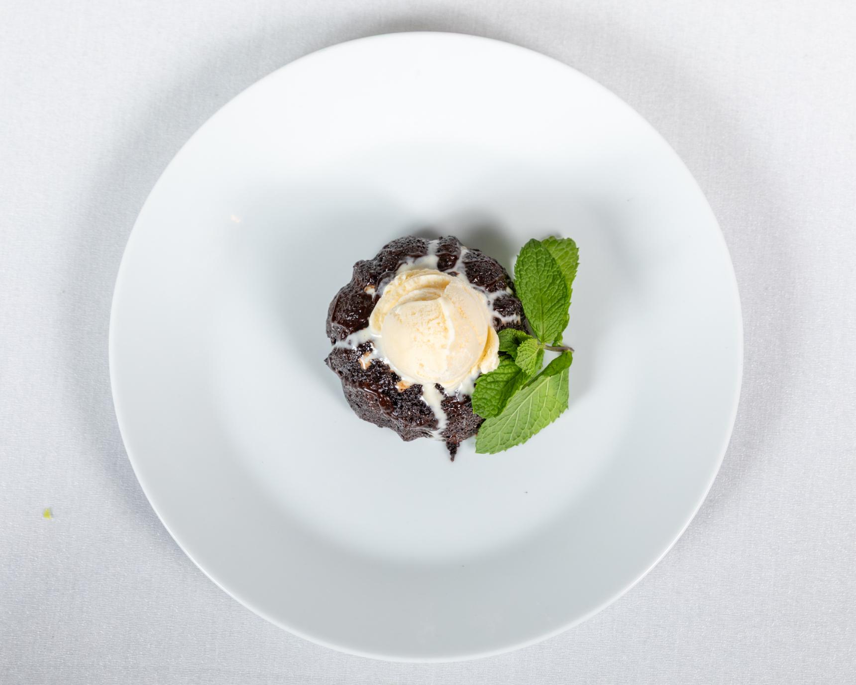 Lava Cake with Ice Cream.