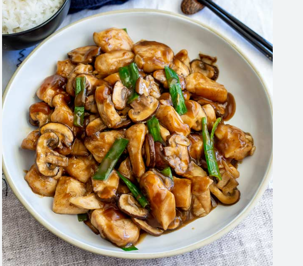 CHICKEN WITH MUSHROOMS.
