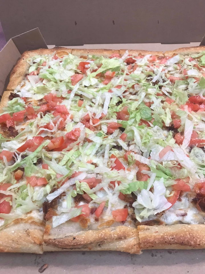 10" SICILIAN BACON/LETTUCE/TOMATO PIZZA.