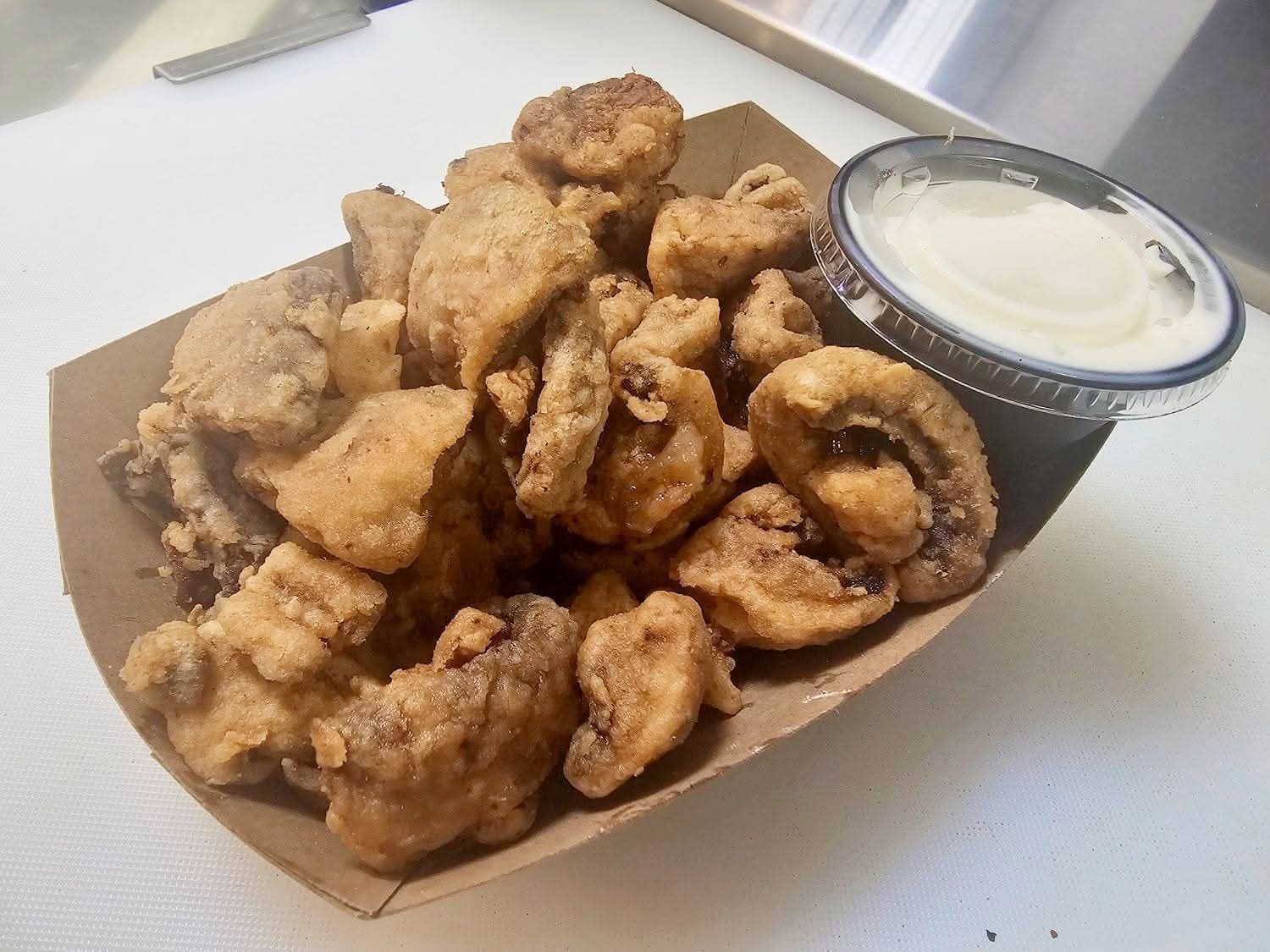 Hand Battered Shrooms.