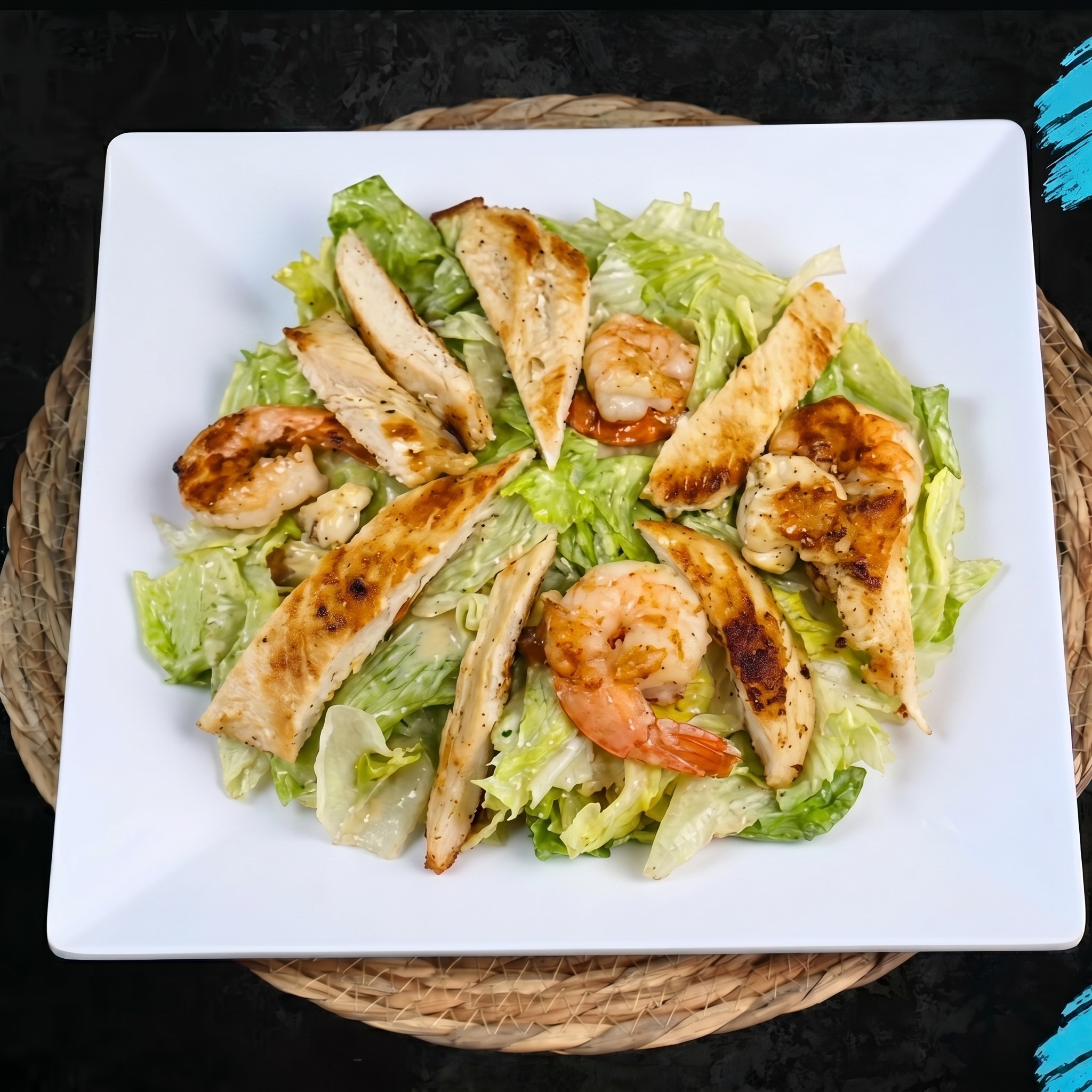 Ensalada Cesar de Camarones.