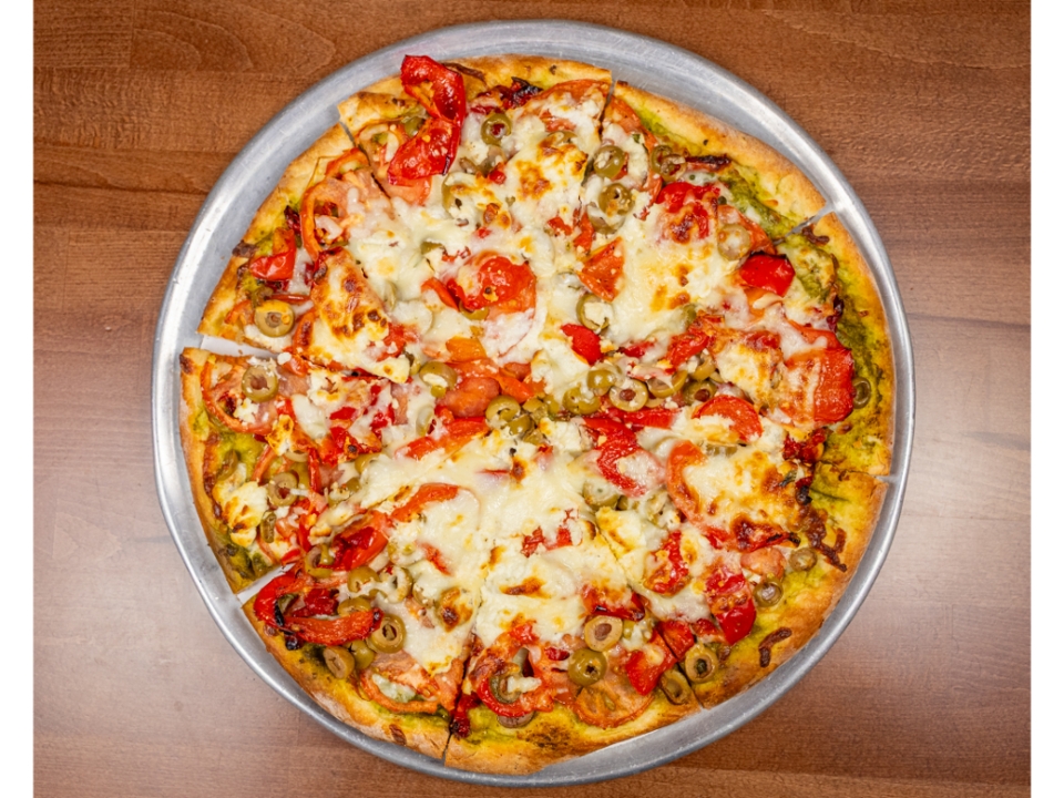 Medium Grecian Delight Pizza.