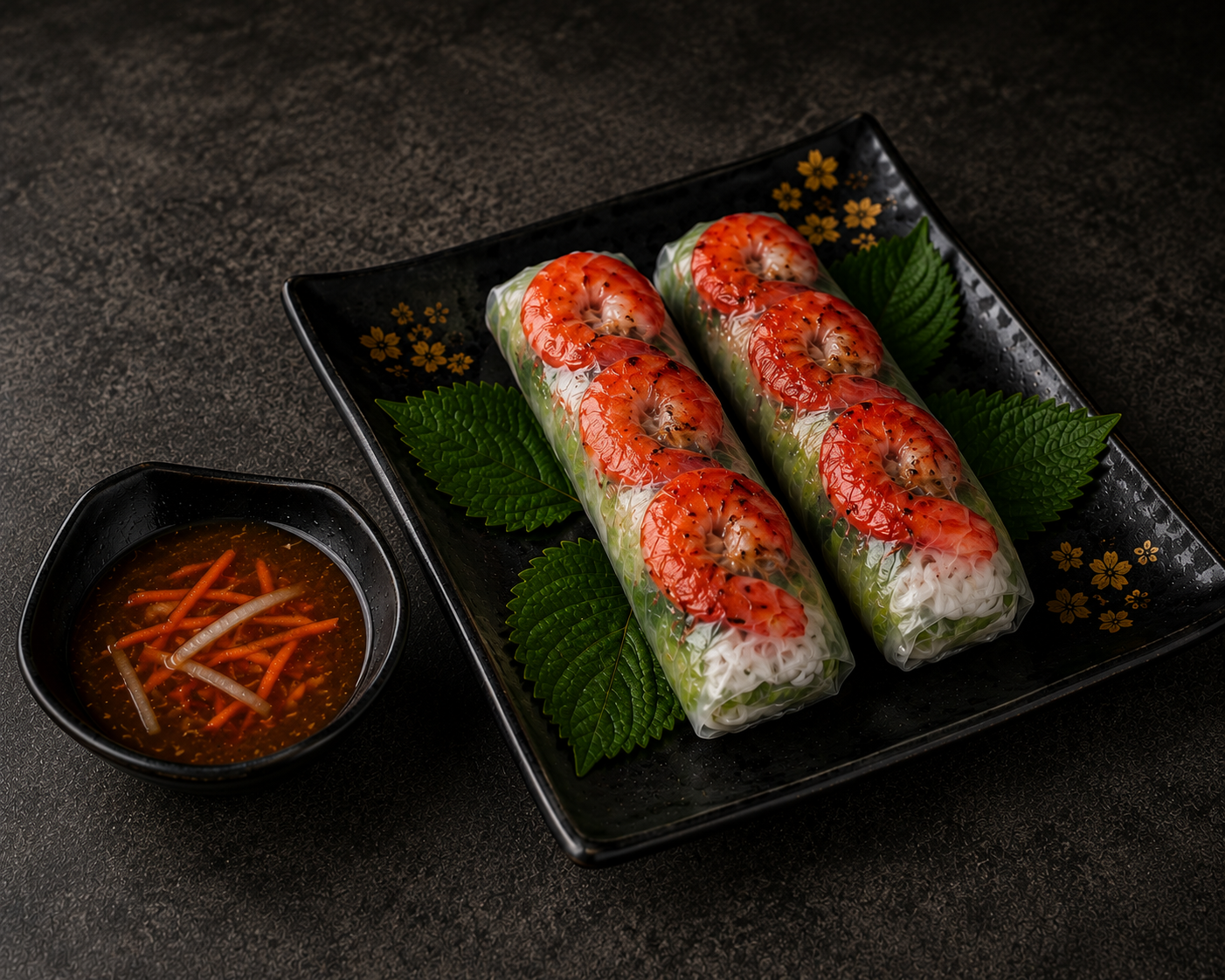 [2A] Grilled Shrimp Spring Rolls.