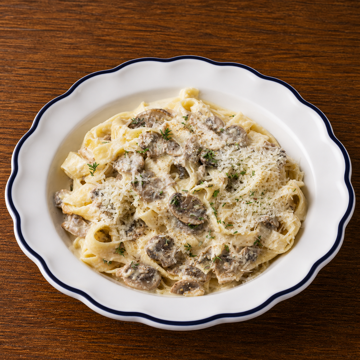 Pasta W/  Mushrooms.