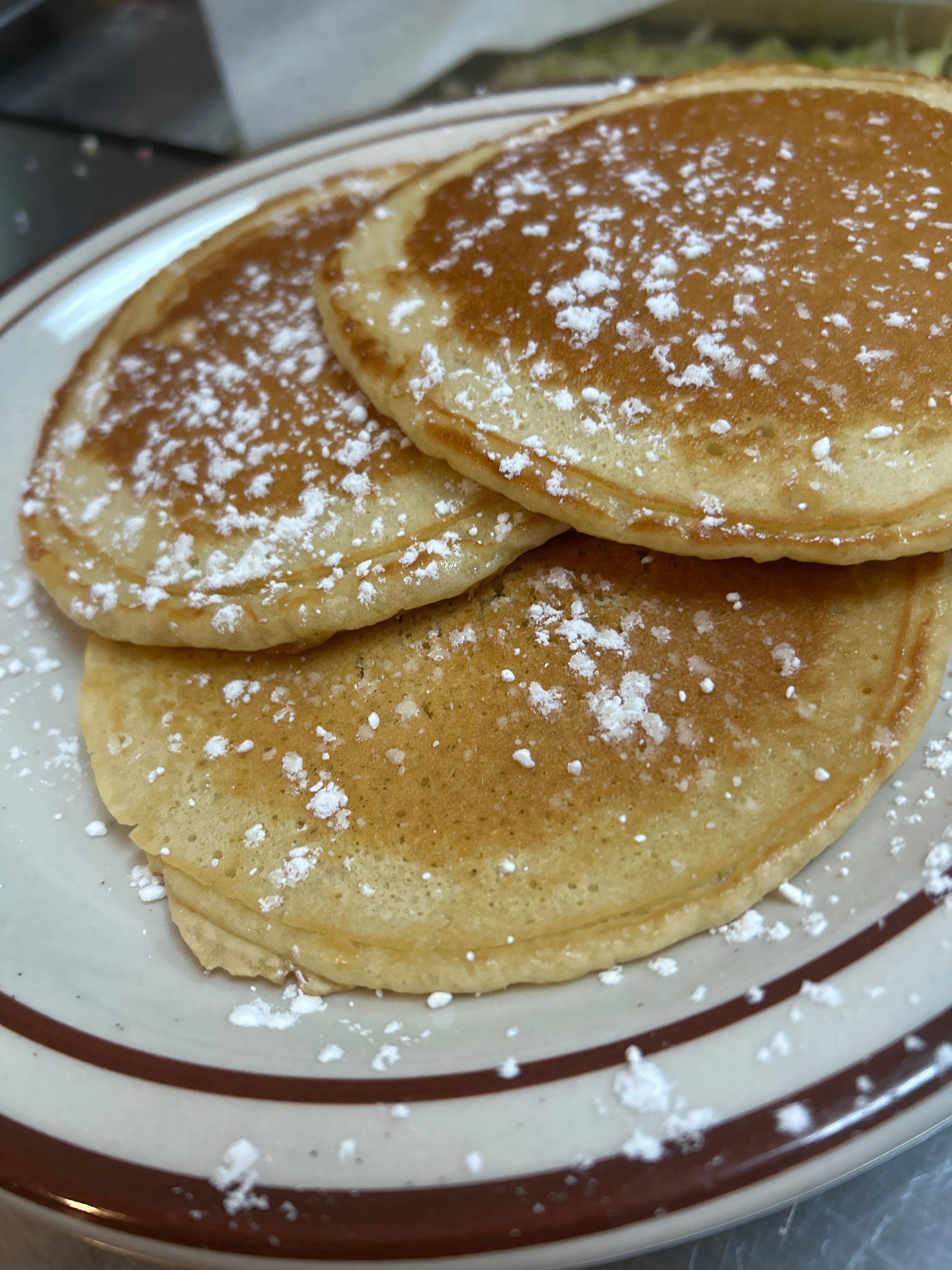Plain Three Buttermilk Pancakes.