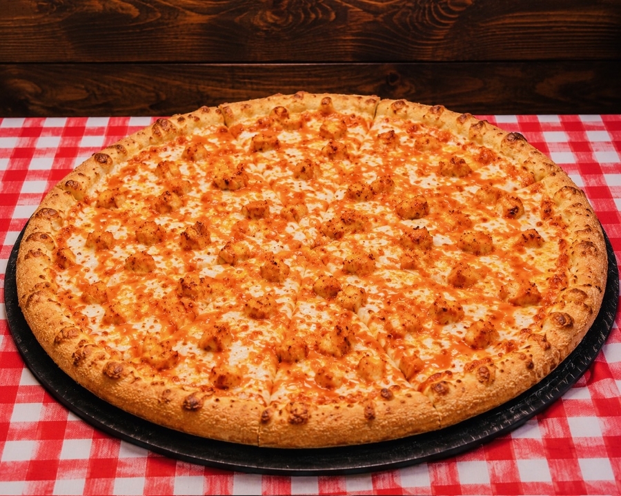 Large Buffalo Grilled Chicken Pizza 14 (Greek style).
