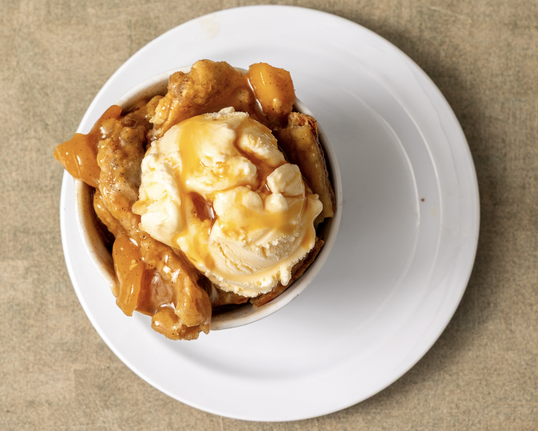 PEACH COBBLER.