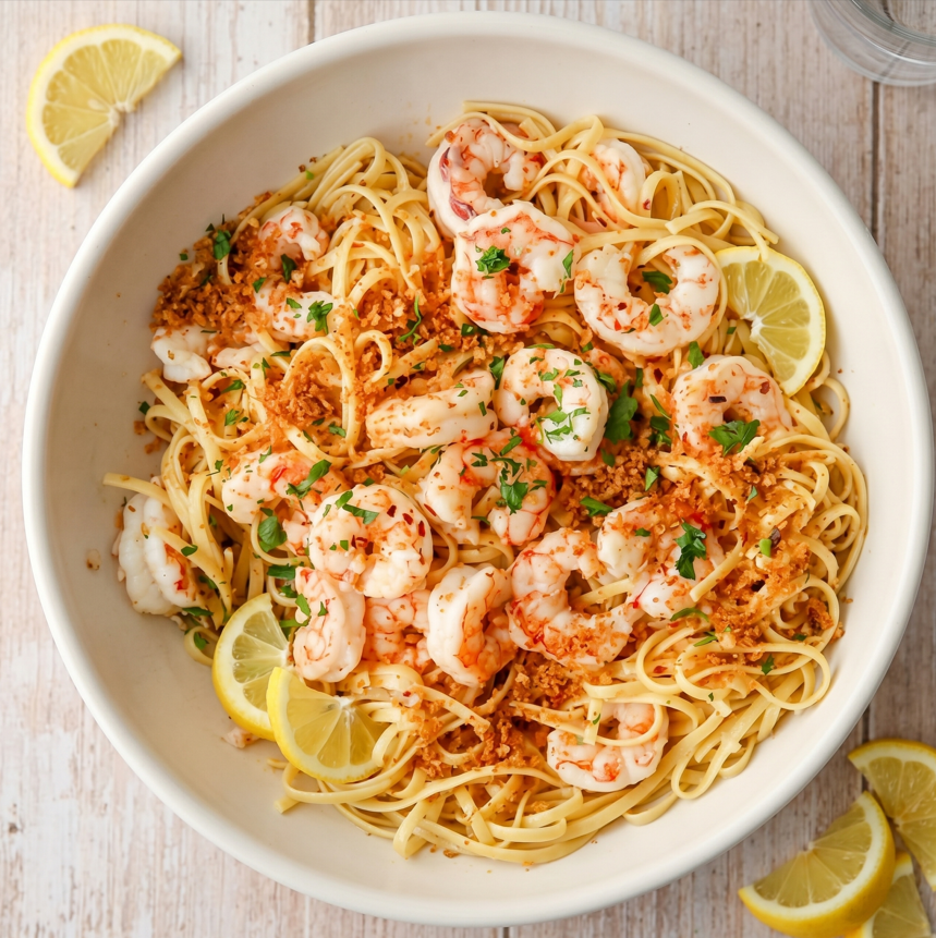 Fettuccine Shrimp Scampi.