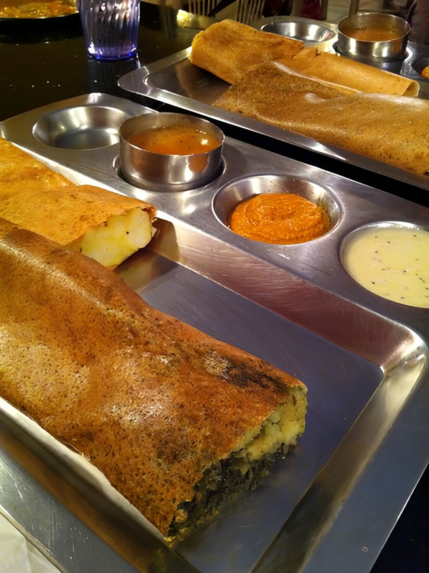 Spinach Masala Dosa.