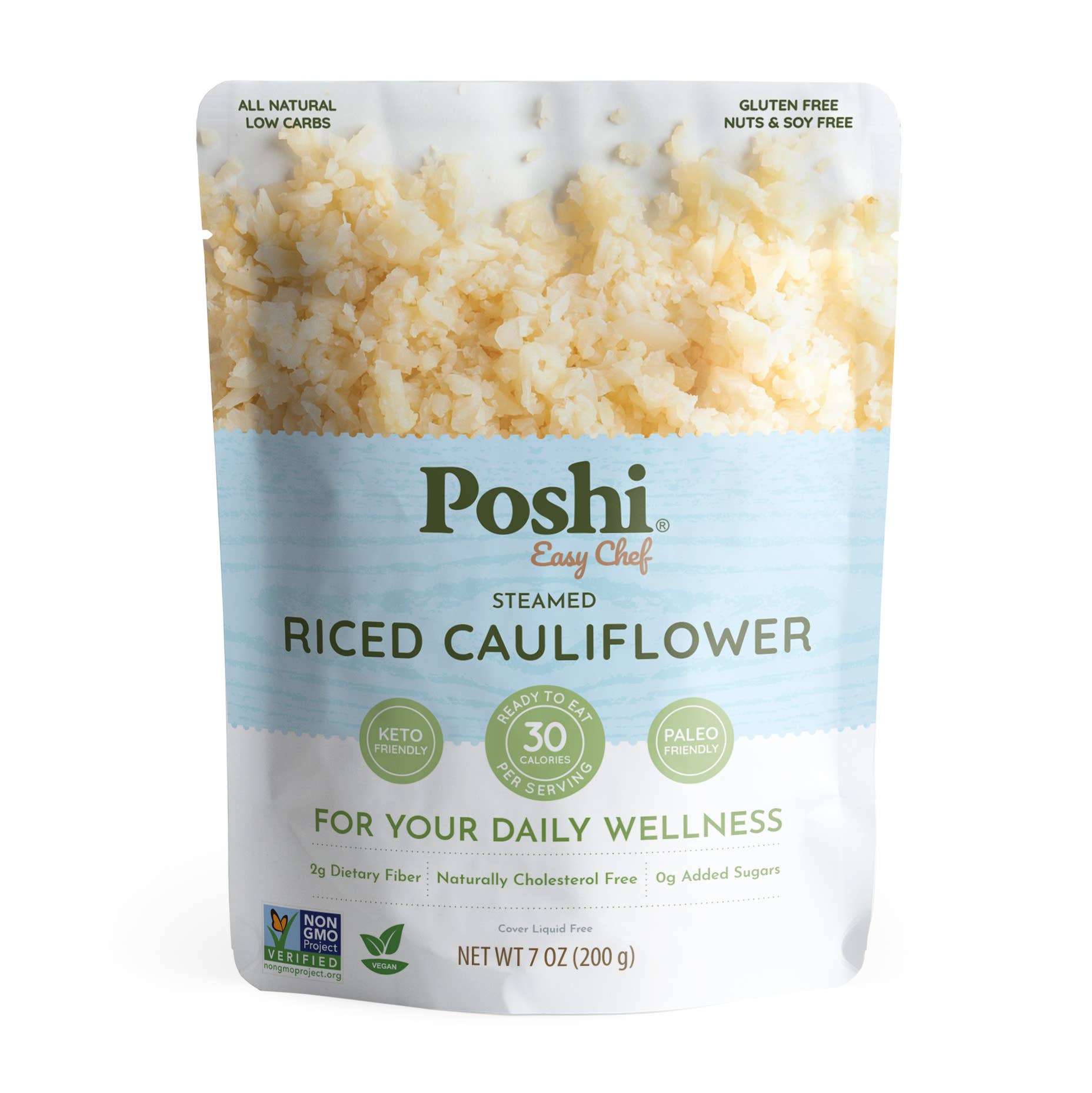 Poshi - Steamed Riced Cauliflower 7oz.