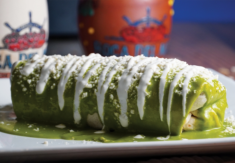 Chicken and Spinach Burrito.