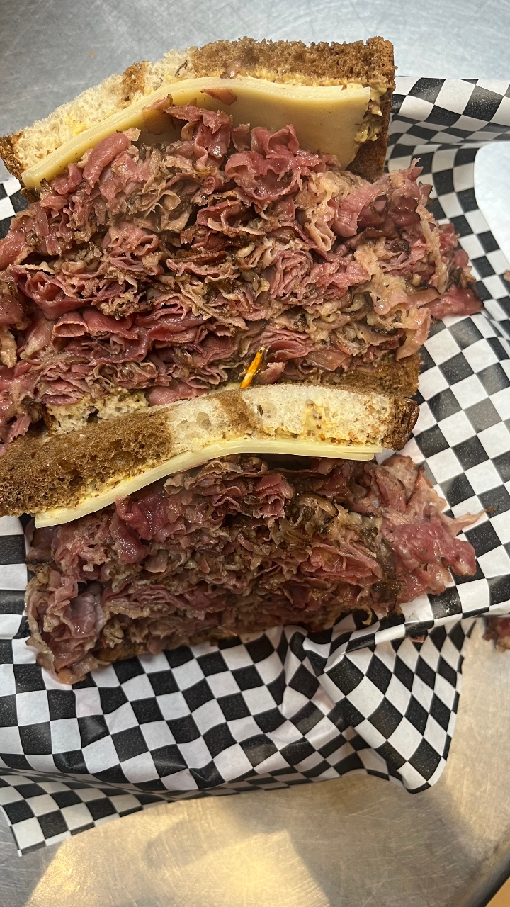 Mega Tsunami Pastrami Sandwich.