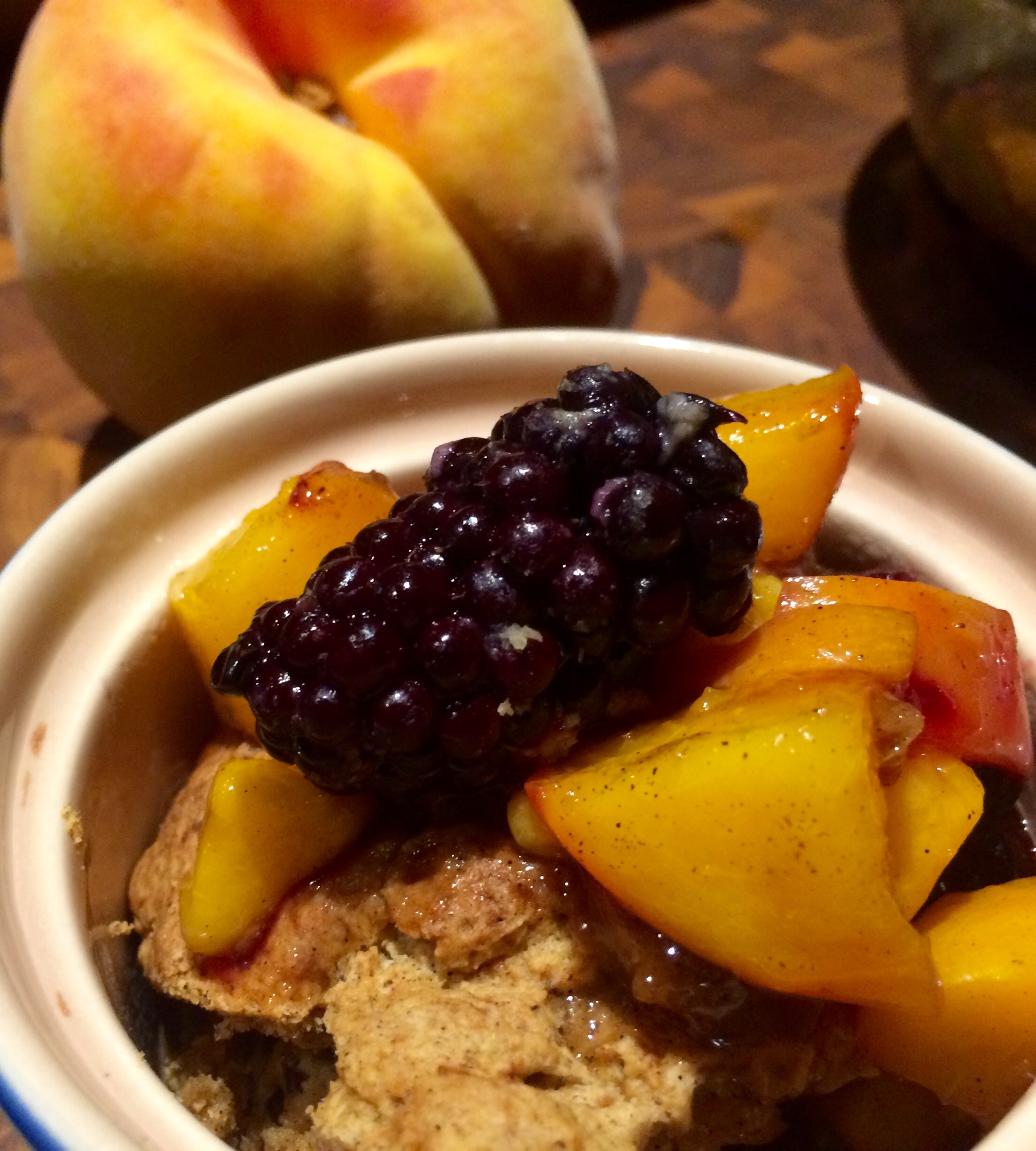 Peach & Blackberry Cobbler.