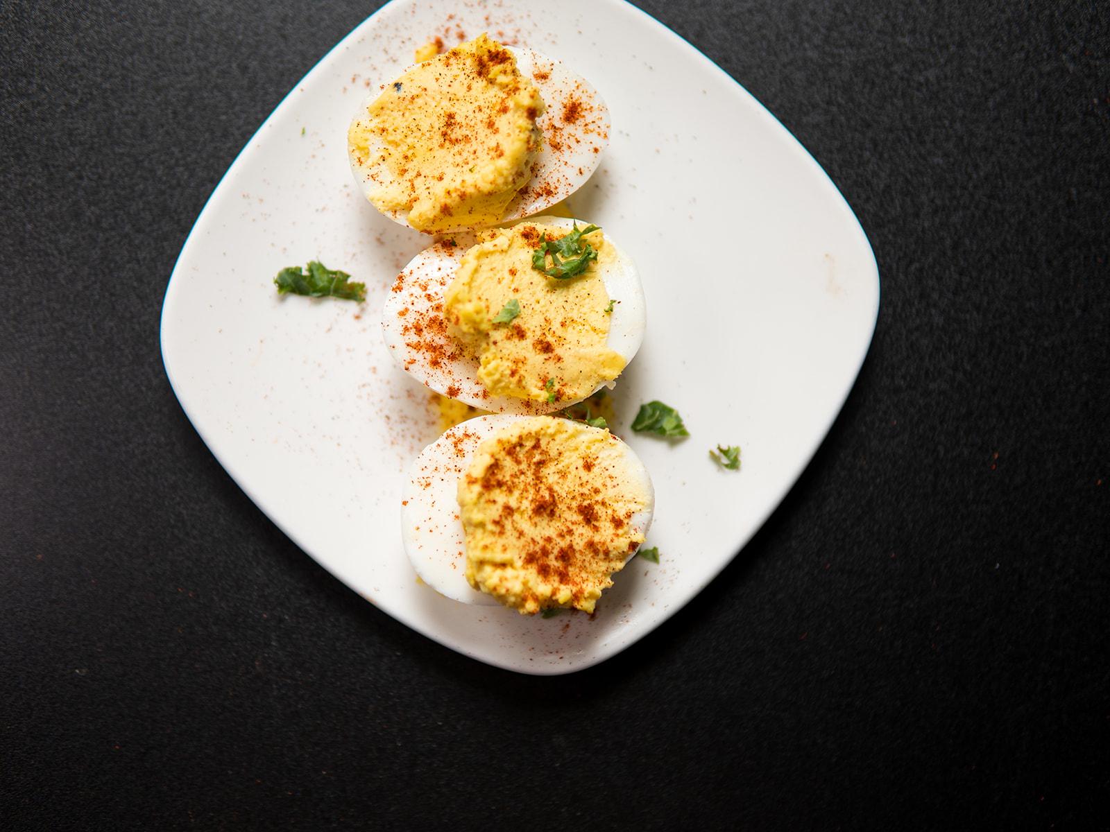 Sweet Southern Deviled Eggs.