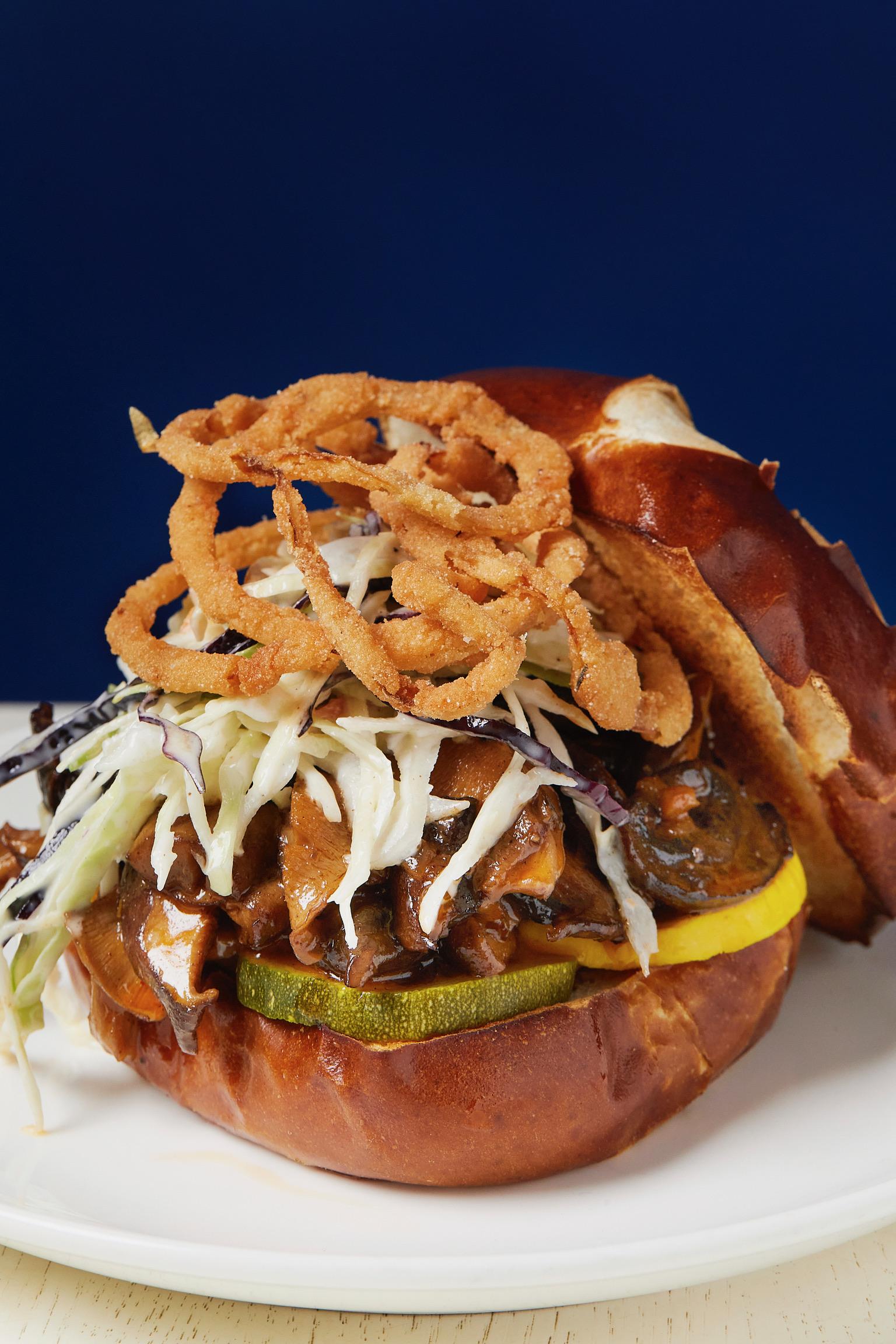 BBQ Mushroom Sandwich (V).