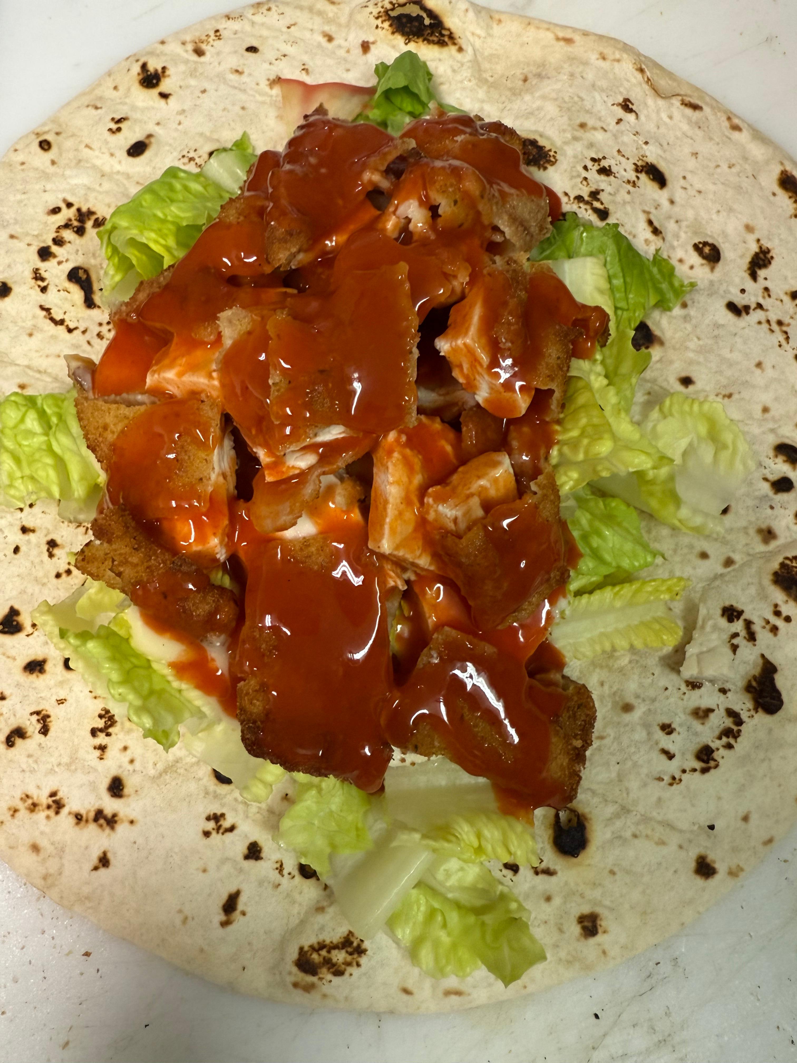 Buffalo chicken Caesar wrap.