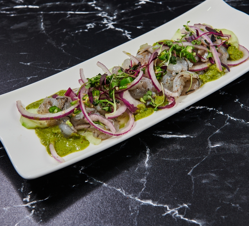 Tostada Aguachile Verde.