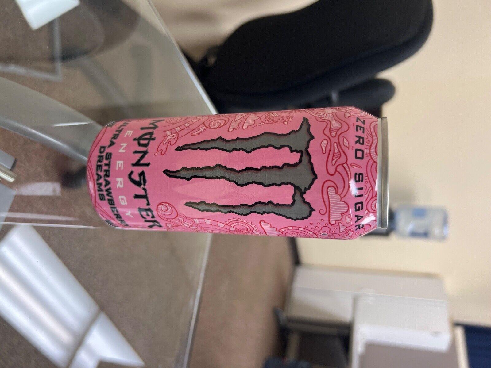 Monster Energy Zero Sugar  SALES SAMPLE Empty Can Ultra Strawberry Dreams RARE.