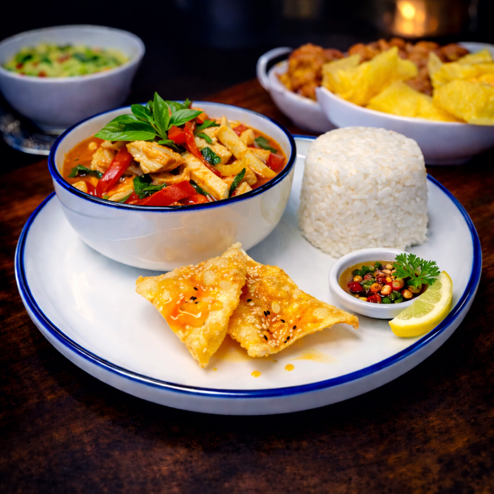 L-Red Curry + Rice.