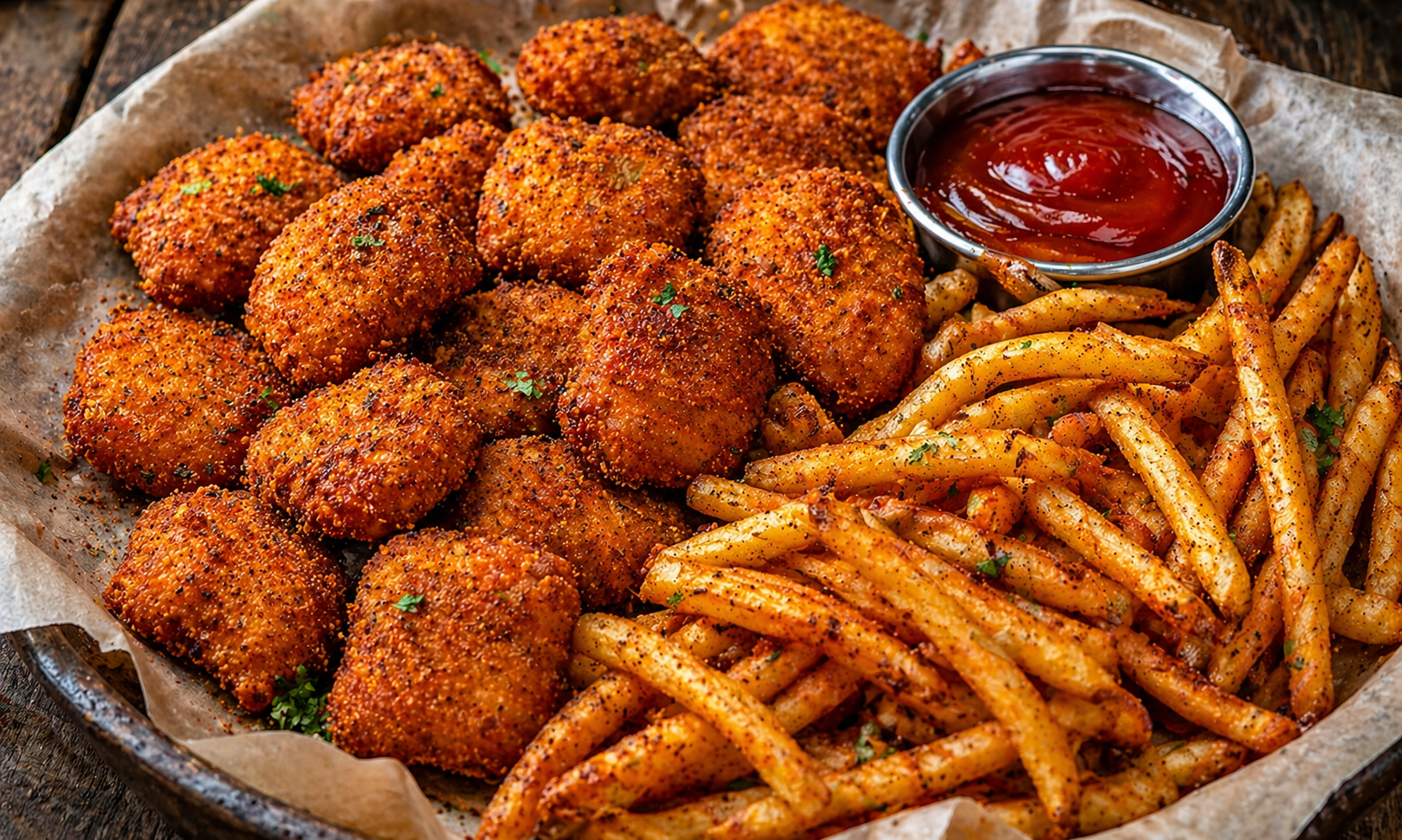Masala Nuggets and Fries Combo.