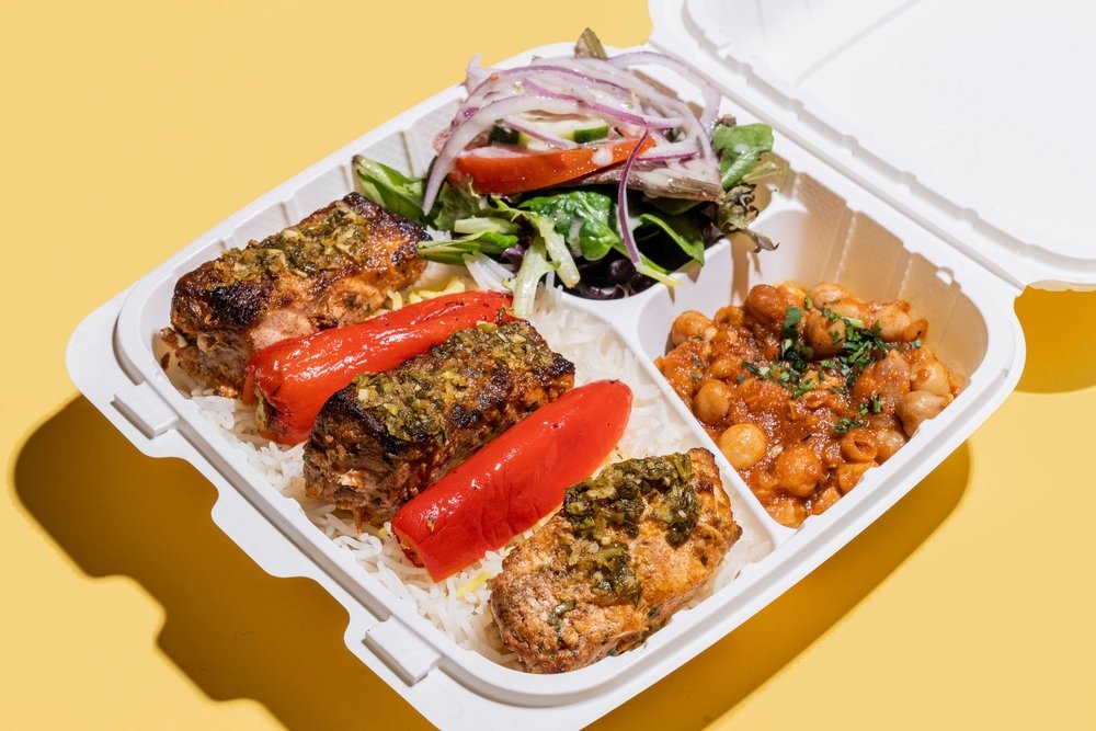 4. Salmon Kabob Platter.