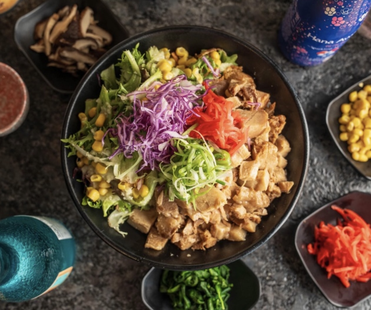 Chashu Bowl: rice topped w/ chashu.