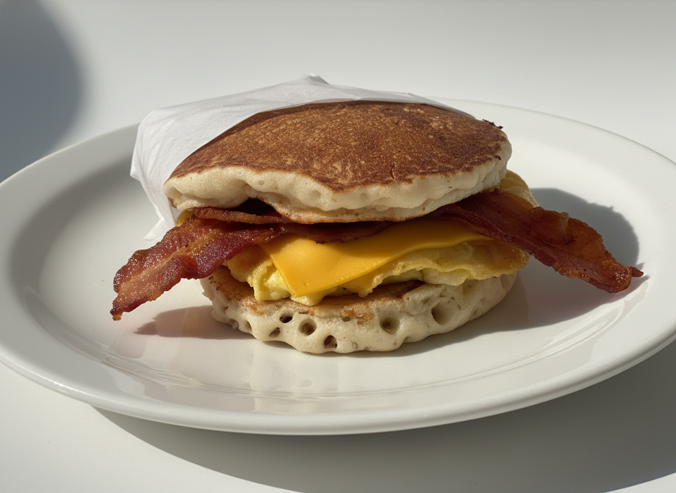 Sweet Maple Egg Griddle Sandwich.