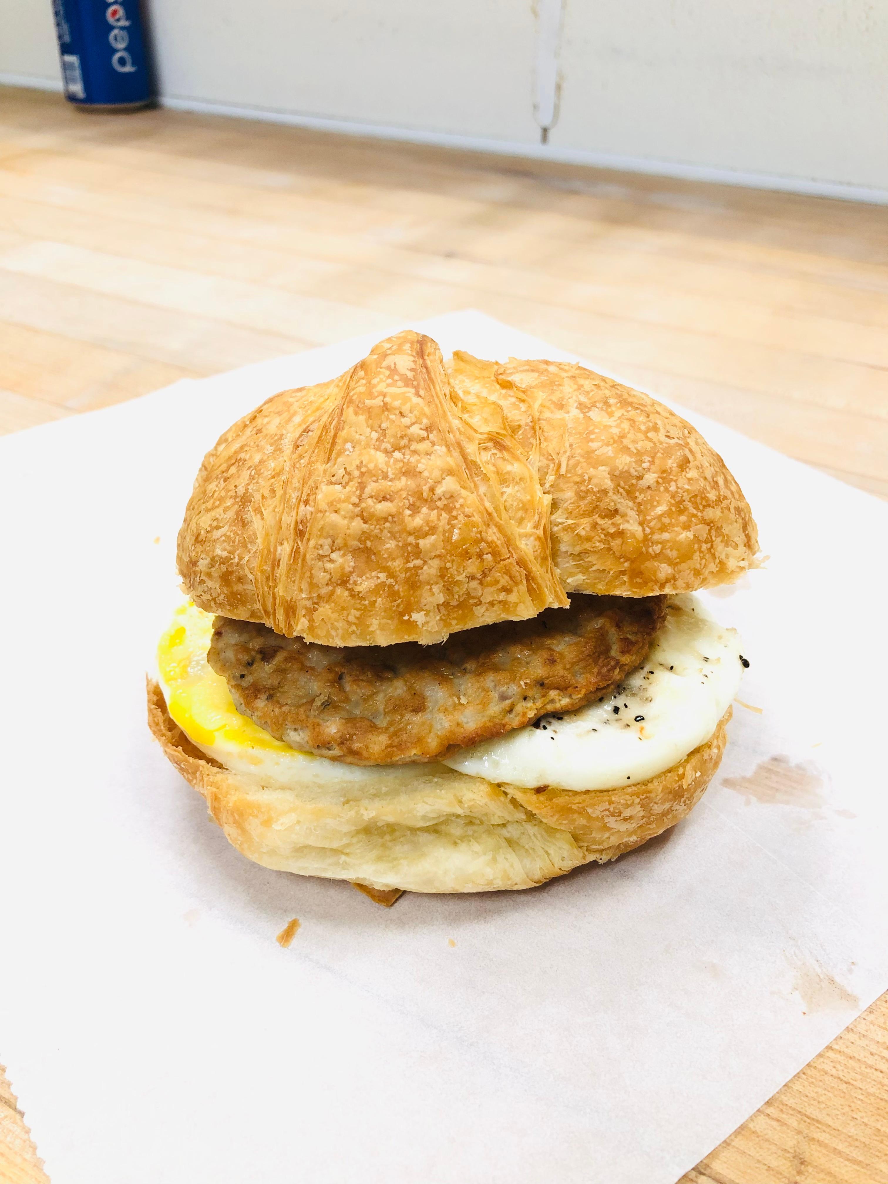 Croissant SW: Sausage & Egg.