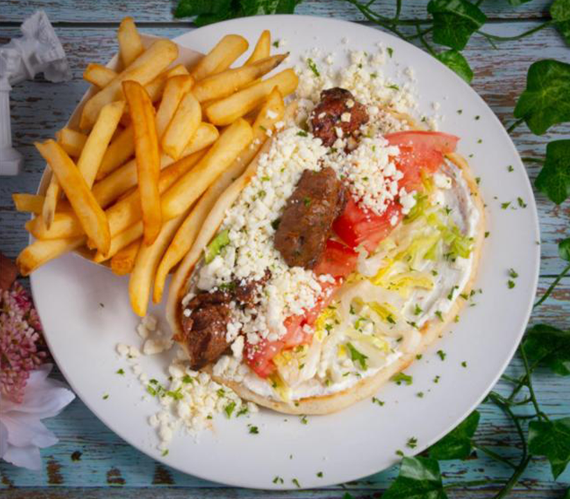 Lamb Souvlaki Pita Wrap.