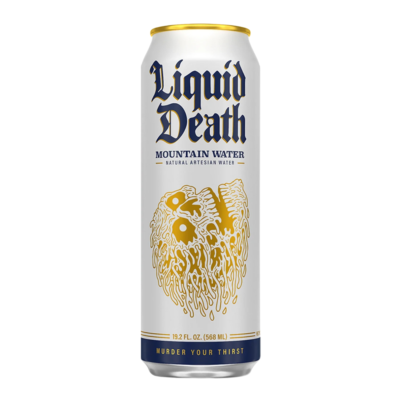 Liquid Death Mountain Spring Water.