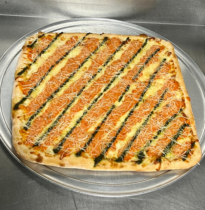 Square Drunk Grandma Pizza.