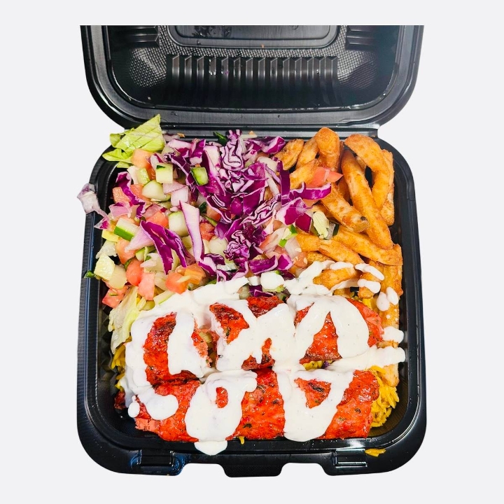 Kofta Kabob Over Rice.