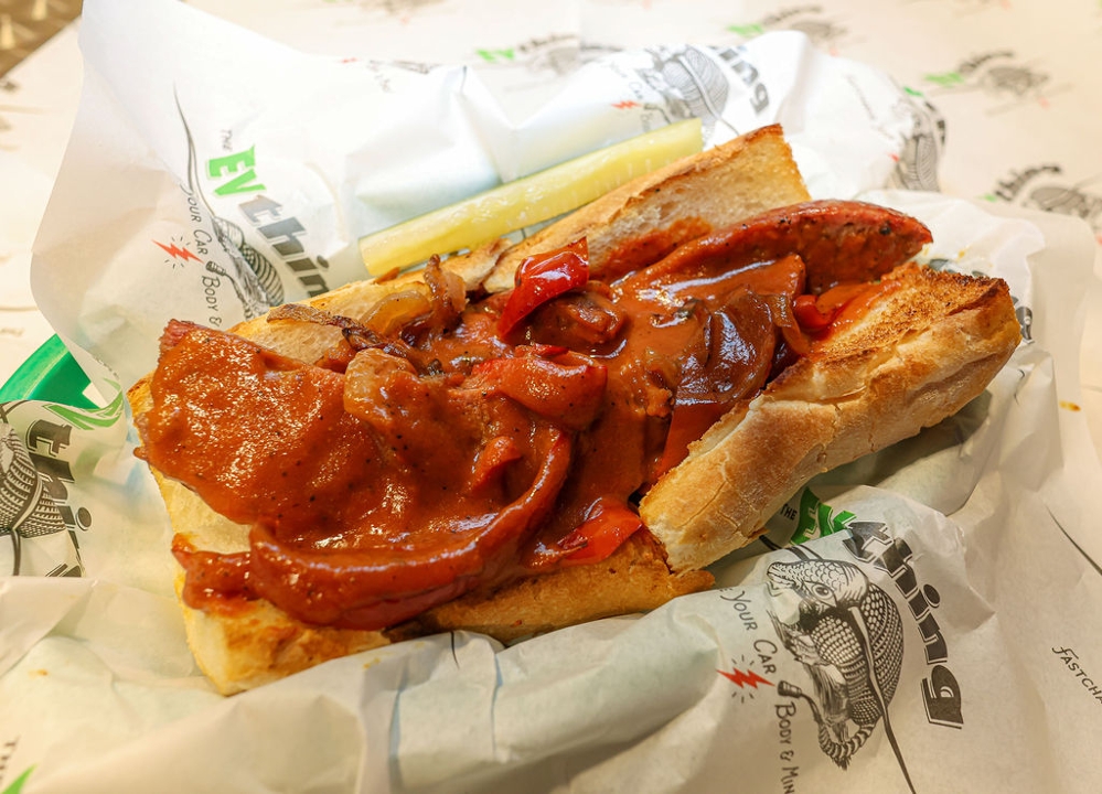 Luling Sausage Sandwich.