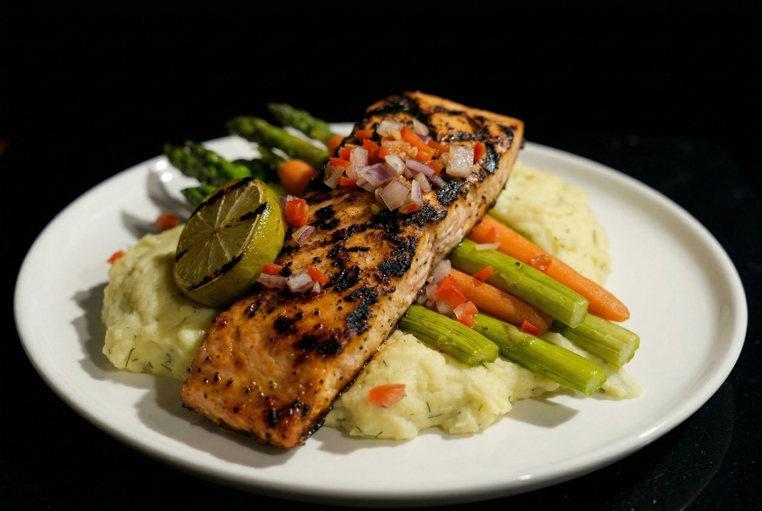 Pan Seared Salmon (Wild Caught) & Shrimp.