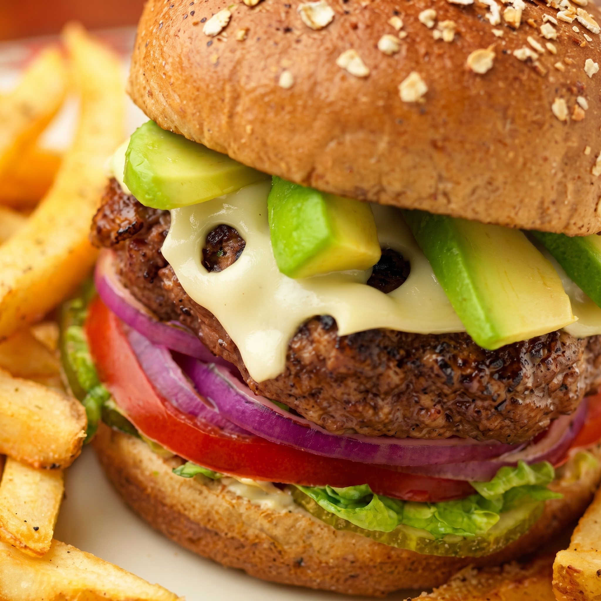Buffalo Avocado Burger.