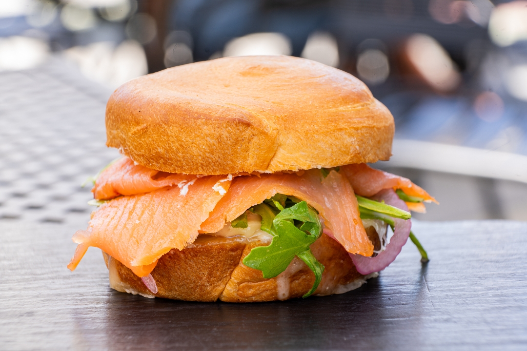 Smoked Salmon - Croissant Sandwich.