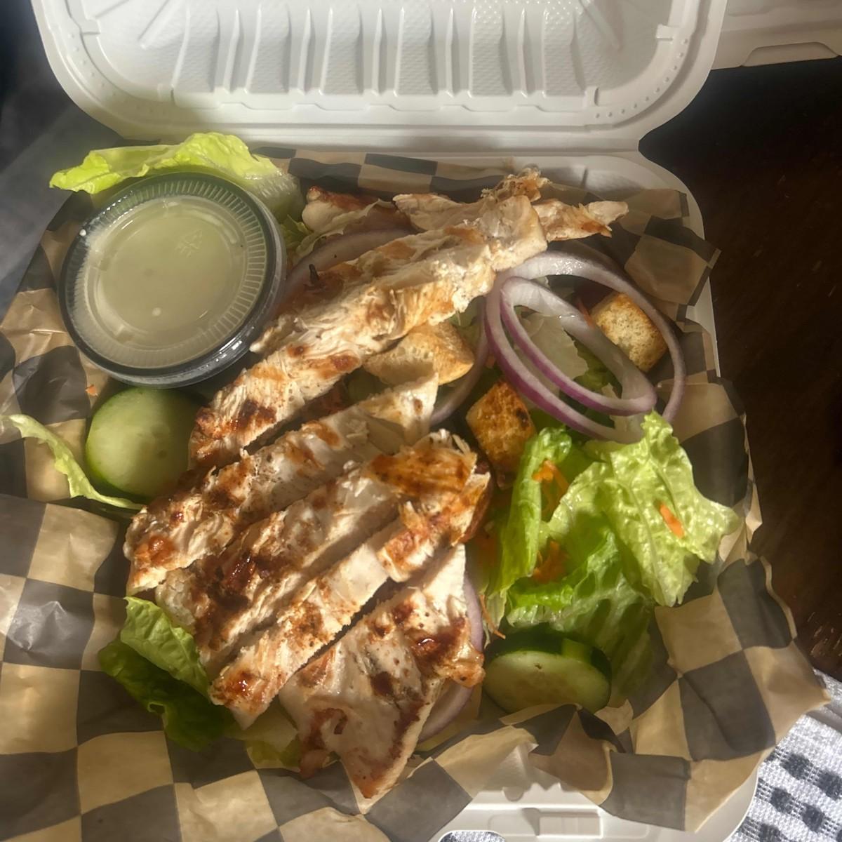 Kids Salad and Grilled Chicken.
