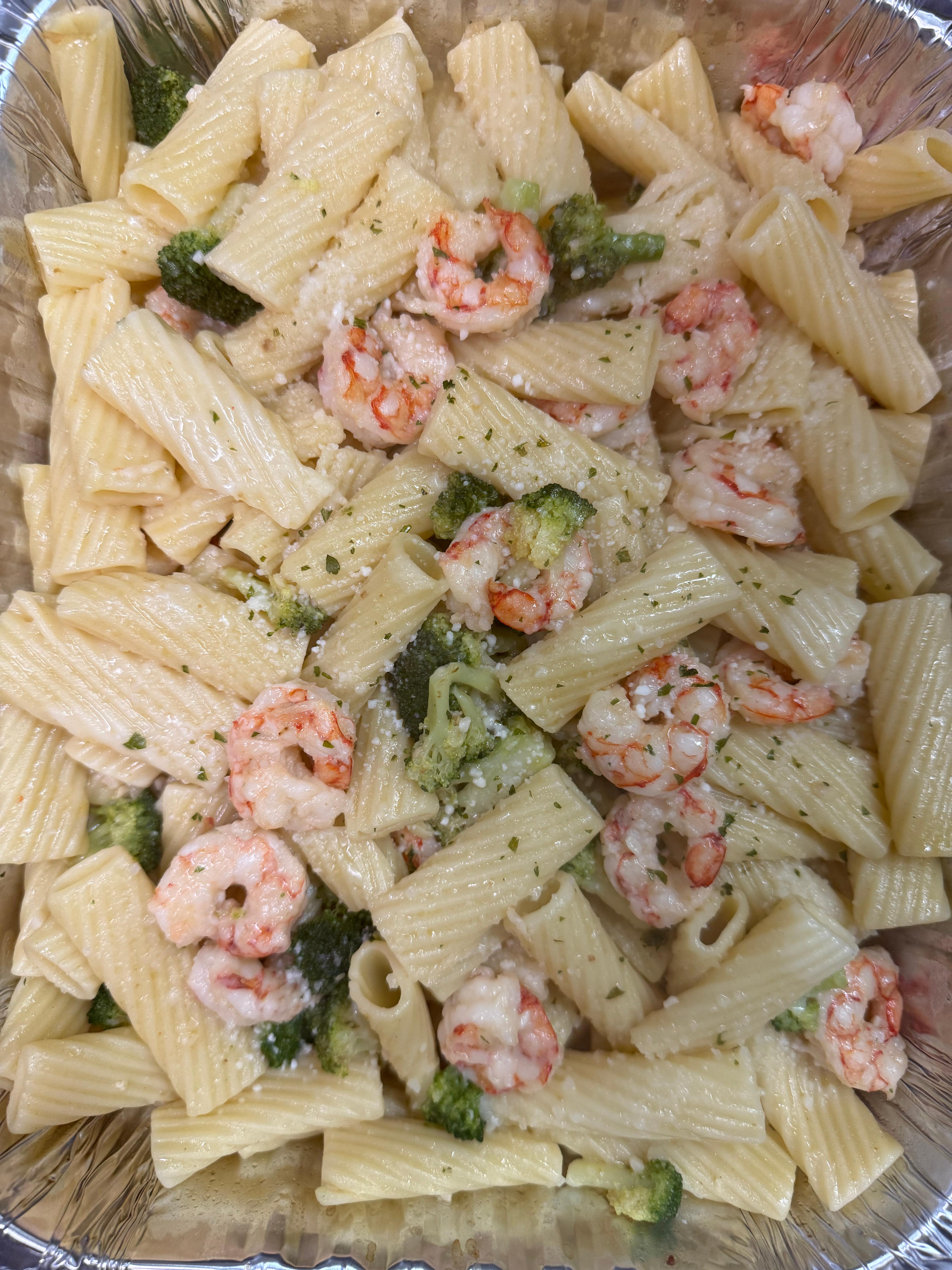 Half tray shrimp scampi.