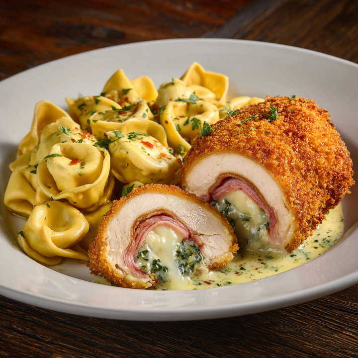 Chicken Cordon Bleu with Tortellini.