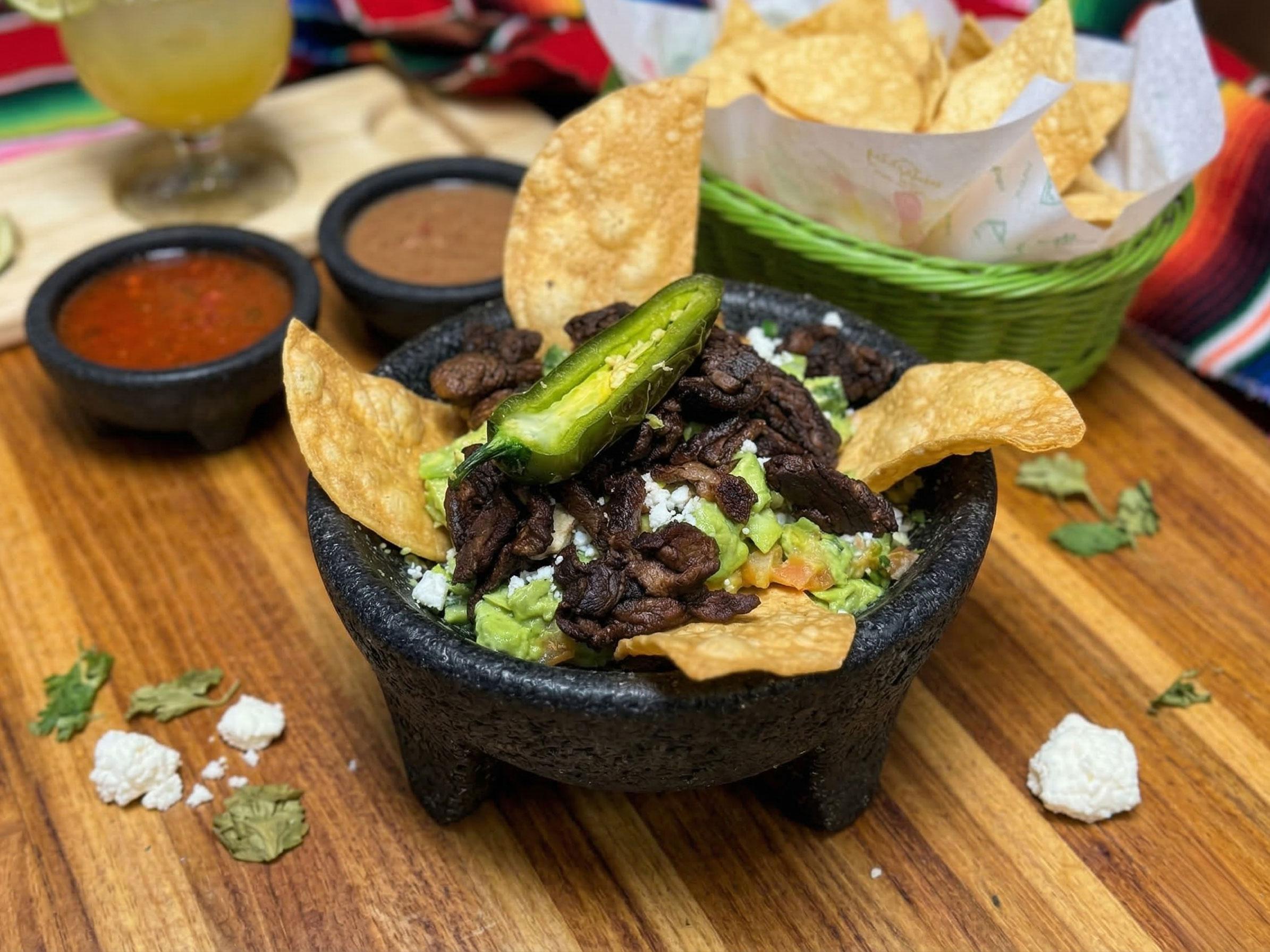 Steak Chicharron Guacamole.