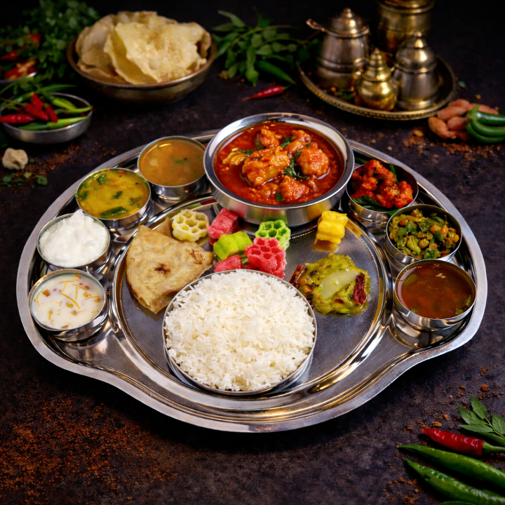 Chicken Thali (Serves 2 people).