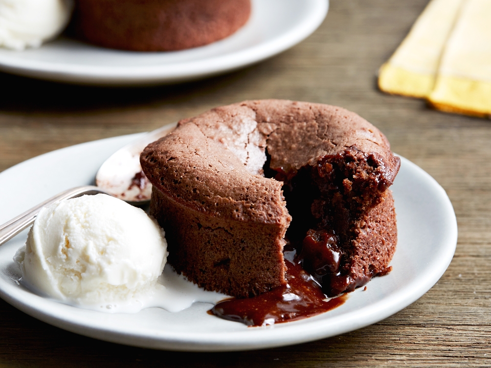 Lava Cake with Ice Cream.
