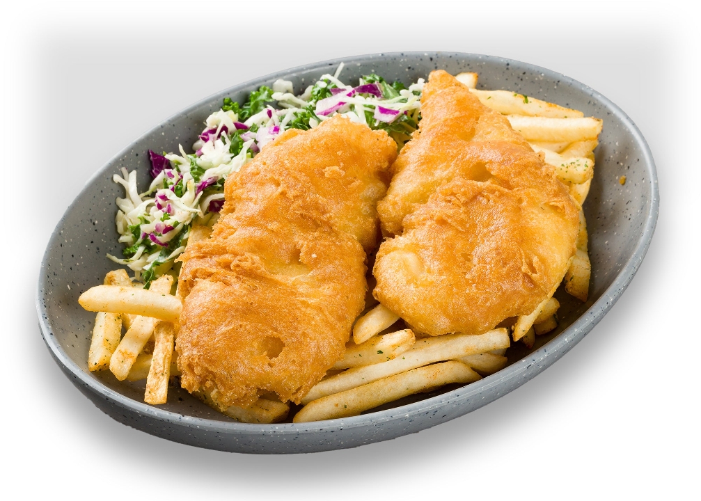 2 Pieces Catfish & Chips.