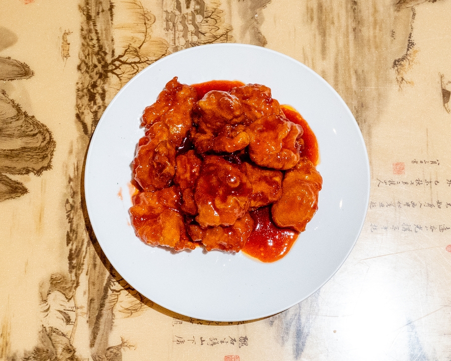 Lunch Peking (deep-fried sweet & sour) Pork Chop.