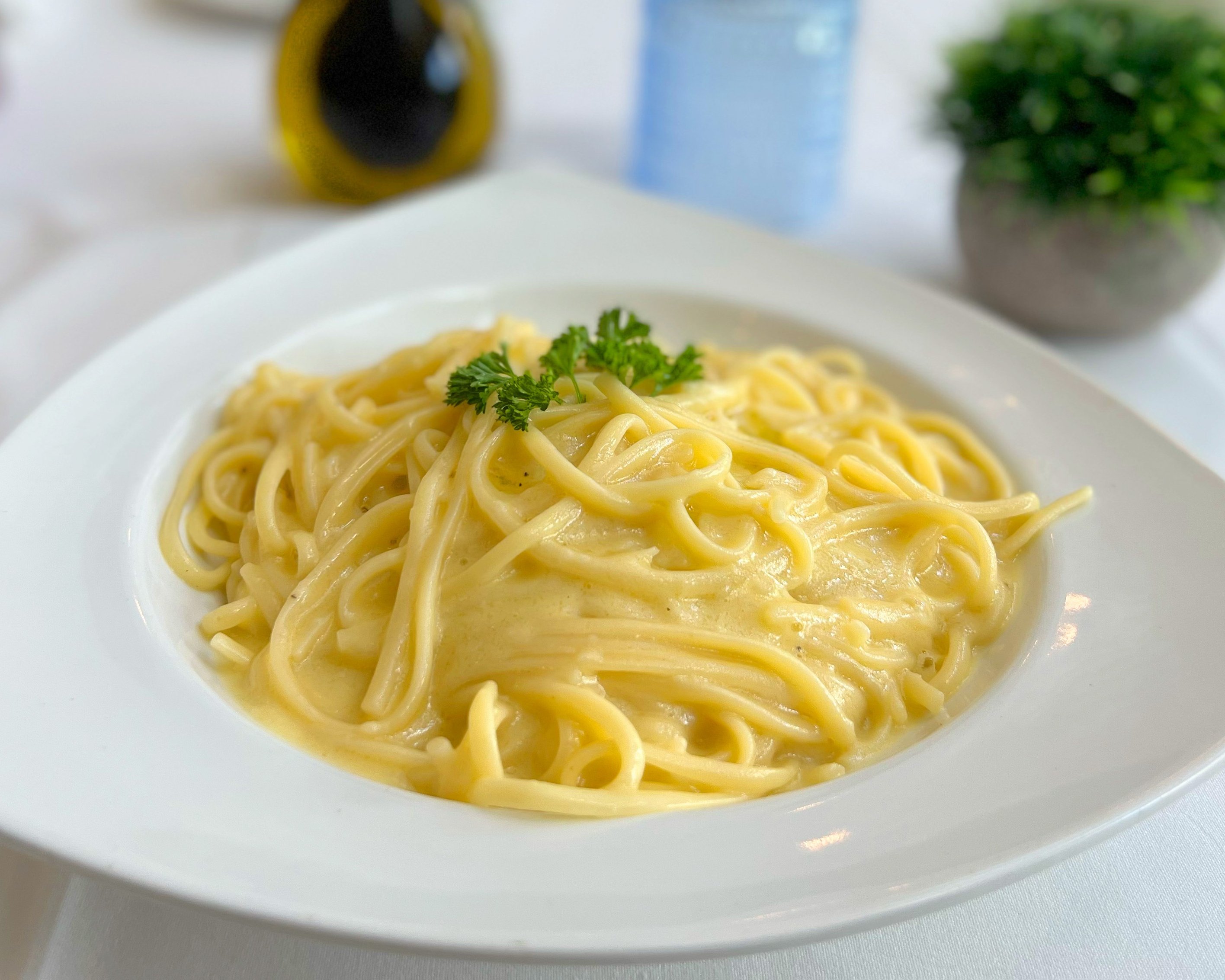 Vegan Fettuccine Alfredo.