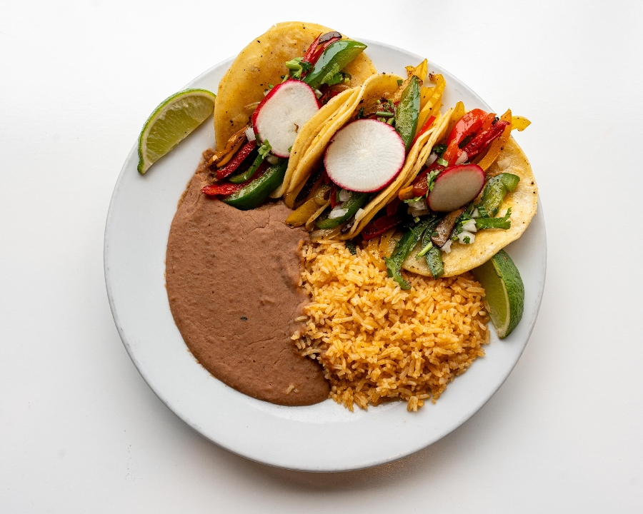 Veggie Fajita Taco Platter.